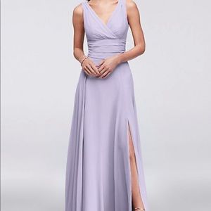 Surplice long tank chiffon dress